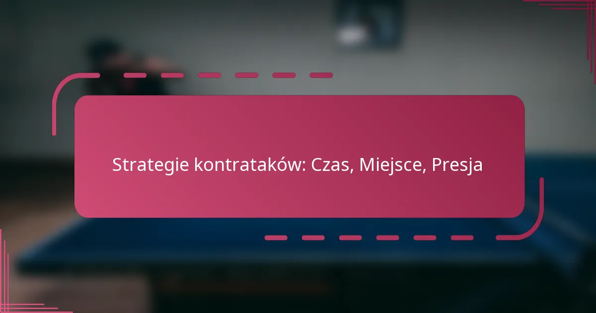 Strategie kontrataków: Czas, Miejsce, Presja
