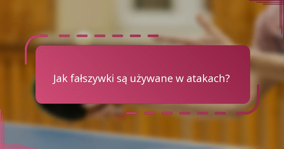 Jak fałszywki są używane w atakach?